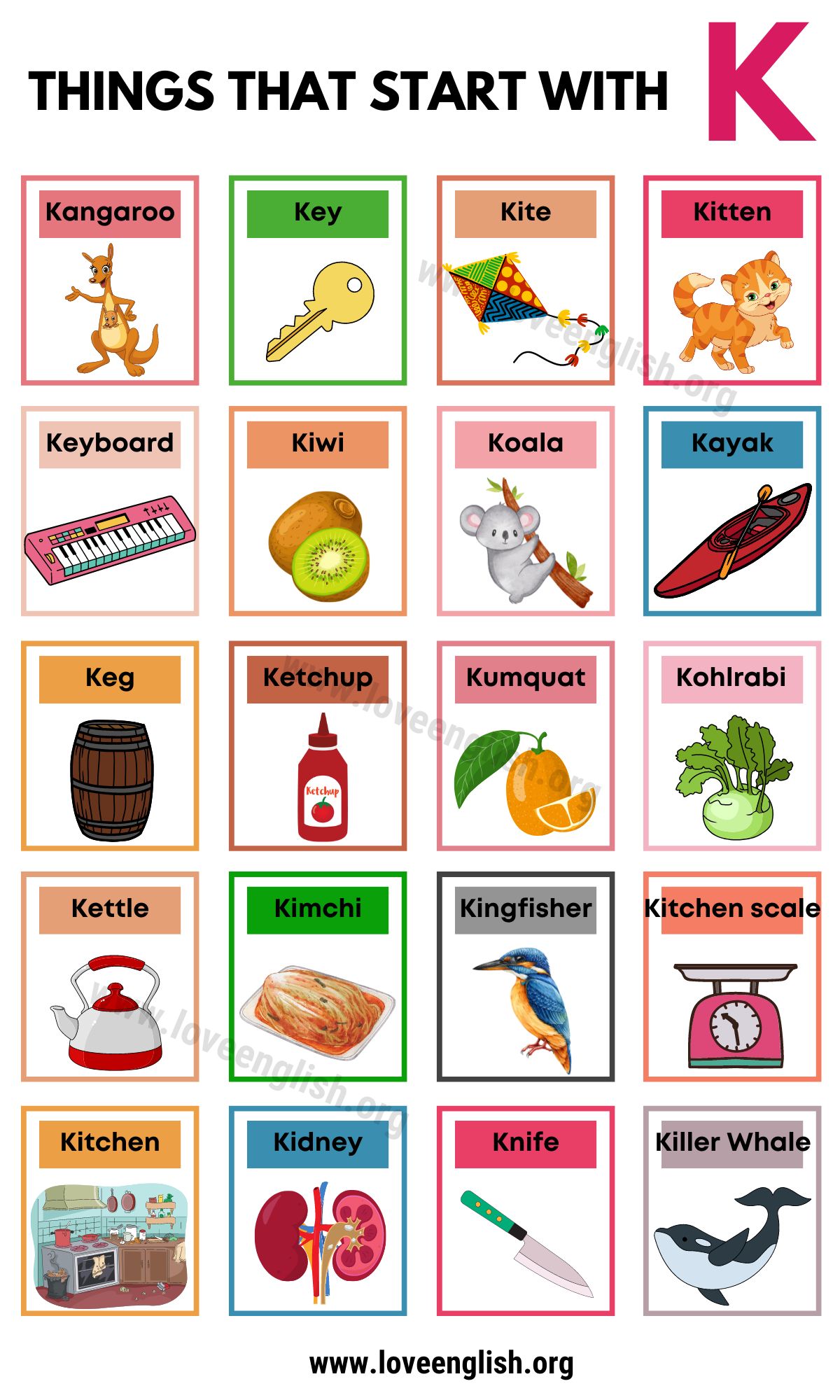 words that start with k